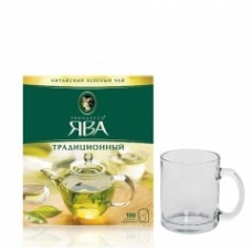 Чай Ява Традиц.набор со стекл. кружкой (2г *100п).чай пак. зел /6/0880-06