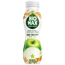 Йогурт пит 270гр Bio-Max яблоко-злаки с инулином 1,5% /15/