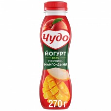 Йогурт пит 270гр Чудо персик-манго-дыня 2.4%/15/
