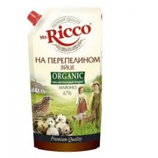 Майонез Mr.Ricco 67% Пер. яйцо Organic дой-пак 0,375кг (12)