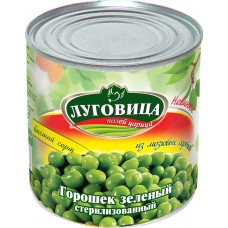 Горошек зеленый салатный Луговица 0,425*12 ж/б в/с